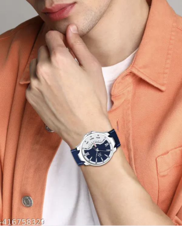 Leather Strap Quartz Analog Watch - Image 2